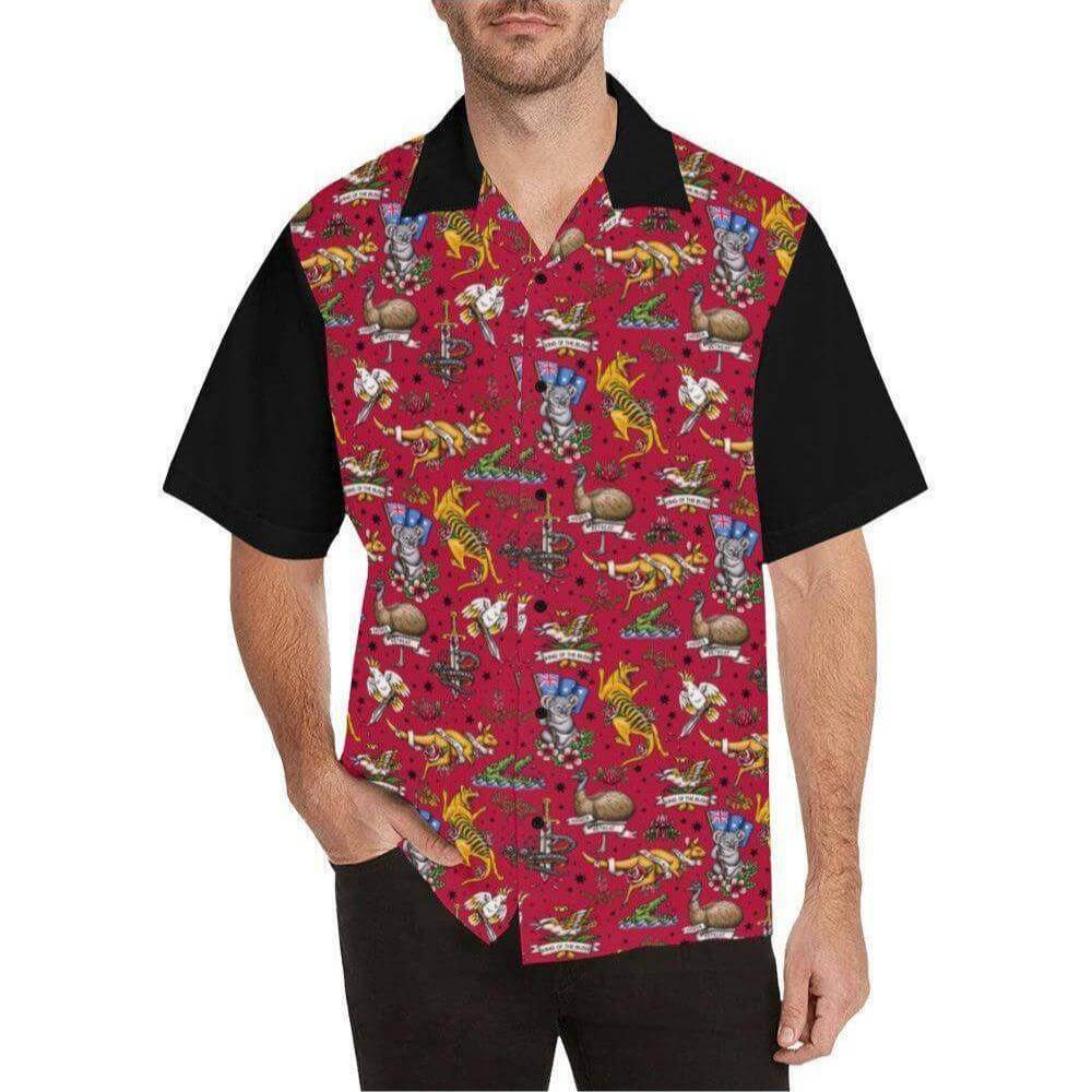 Fair Dinkum! Aussie Fauna Men's Button Up Shirts - Poison Arrow Retro