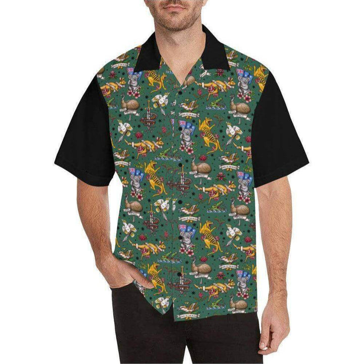 Fair Dinkum! Aussie Fauna Men's Button Up Shirts - Poison Arrow Retro