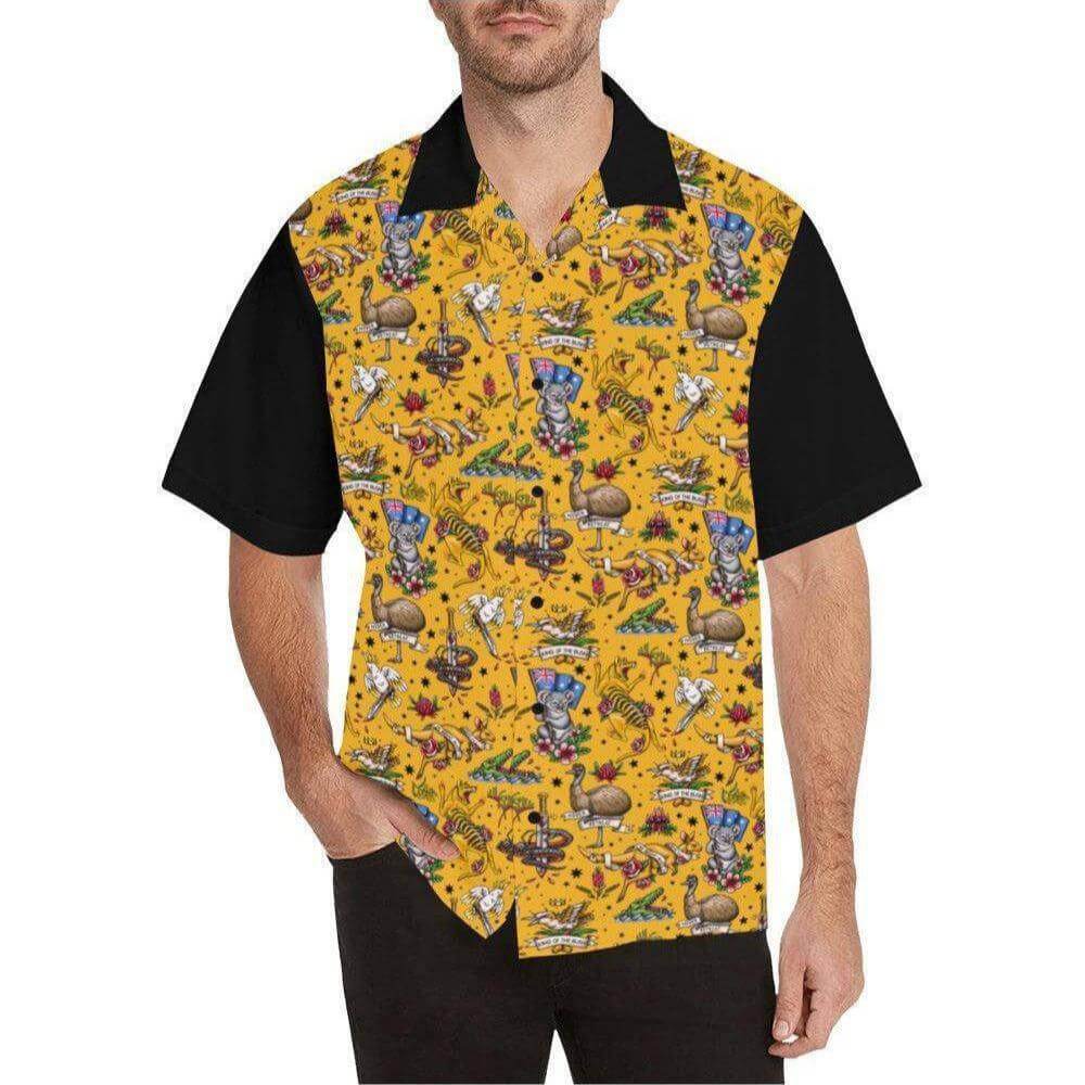 Fair Dinkum! Aussie Fauna Men's Button Up Shirts - Poison Arrow Retro