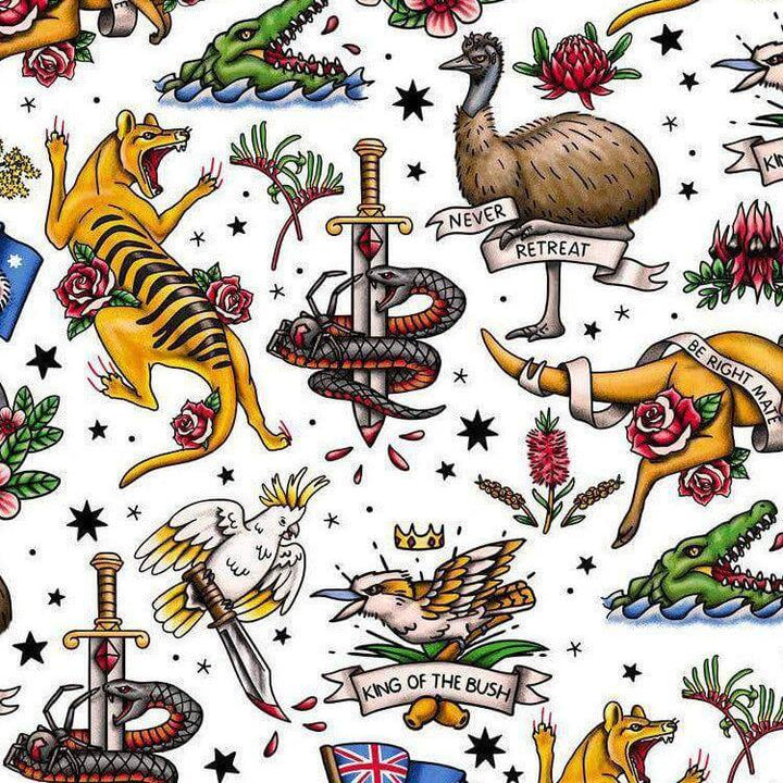 Fair Dinkum! Aussie Fauna Men's Button Up Shirts - Poison Arrow Retro