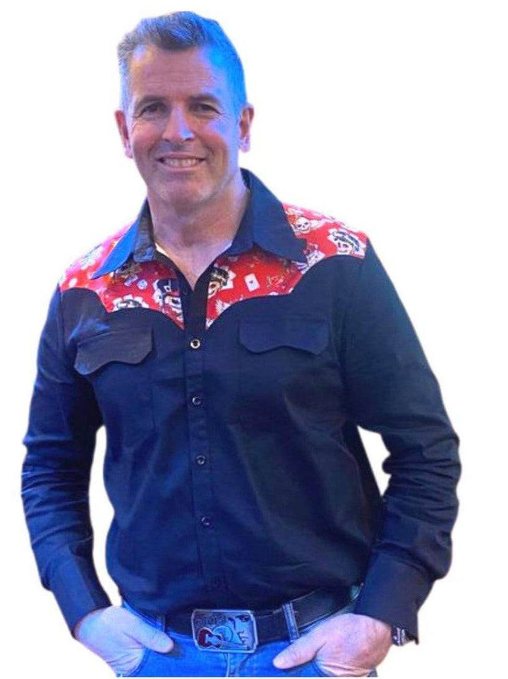 Men's Vintage Western Shirt Playing for Keeps - Poison Arrow Retro