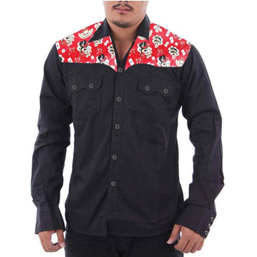 Men's Vintage Western Shirt Playing for Keeps - Poison Arrow Retro