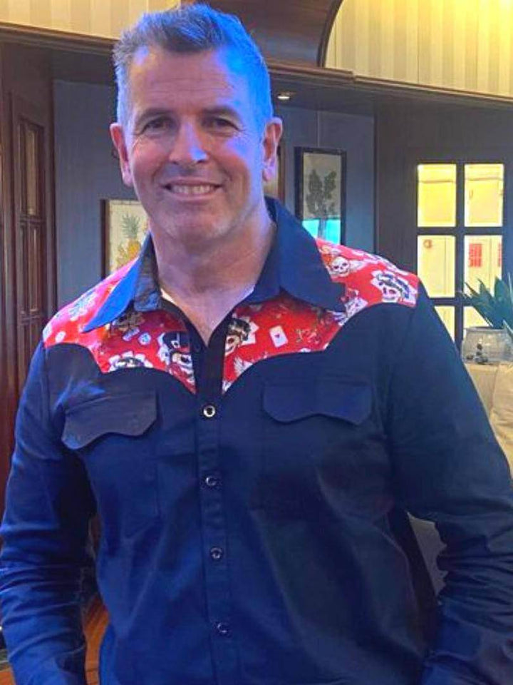 Men's Vintage Western Shirt Playing for Keeps - Poison Arrow Retro