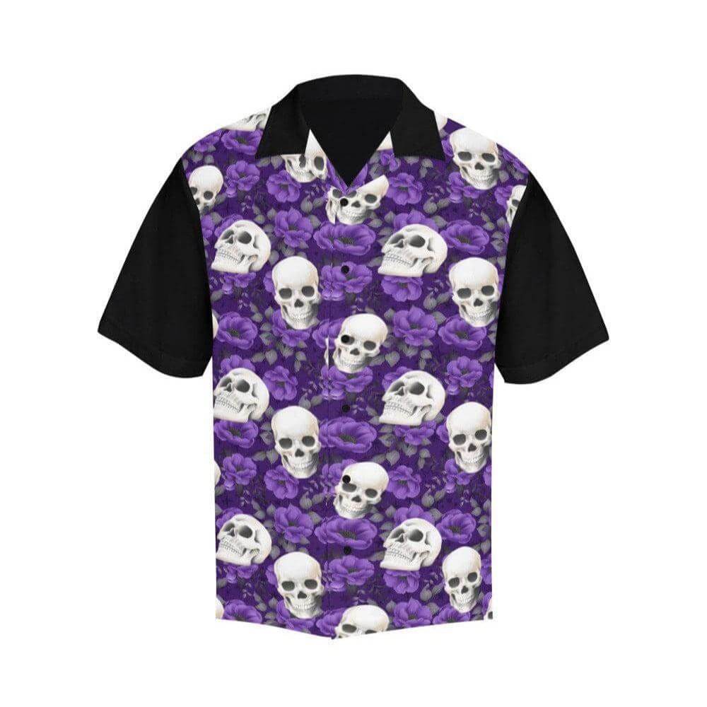 Skulls Men's Button Up Shirts - Poison Arrow Retro
