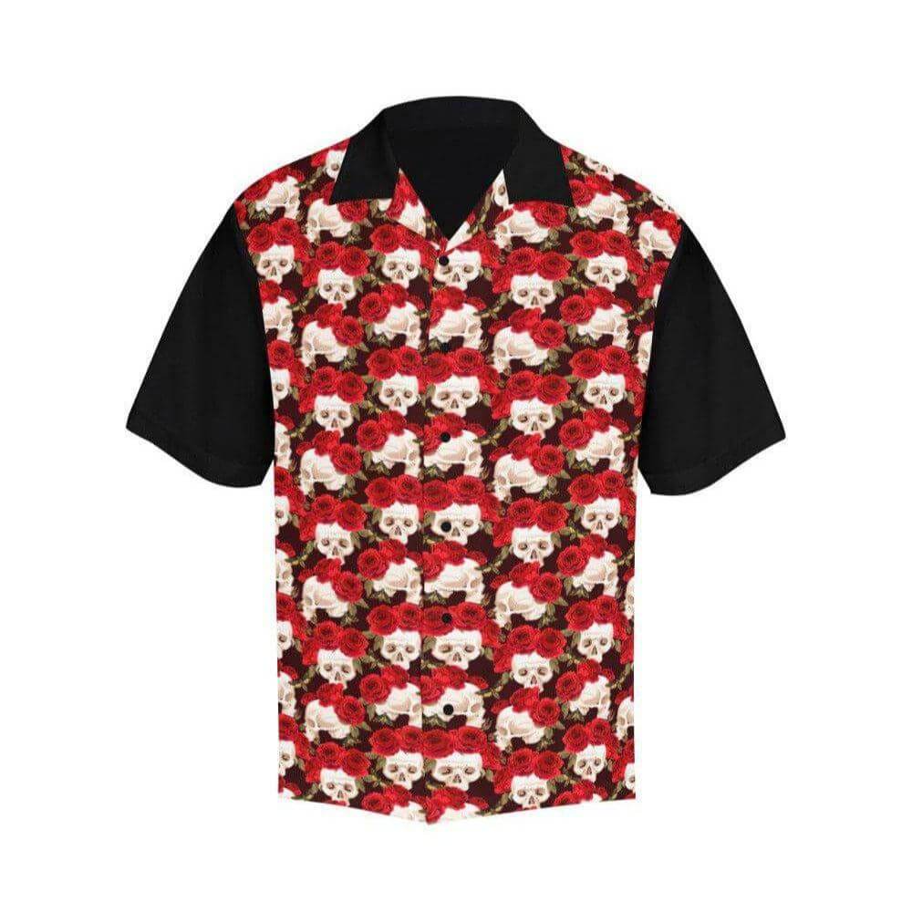 Skulls Men's Button Up Shirts - Poison Arrow Retro