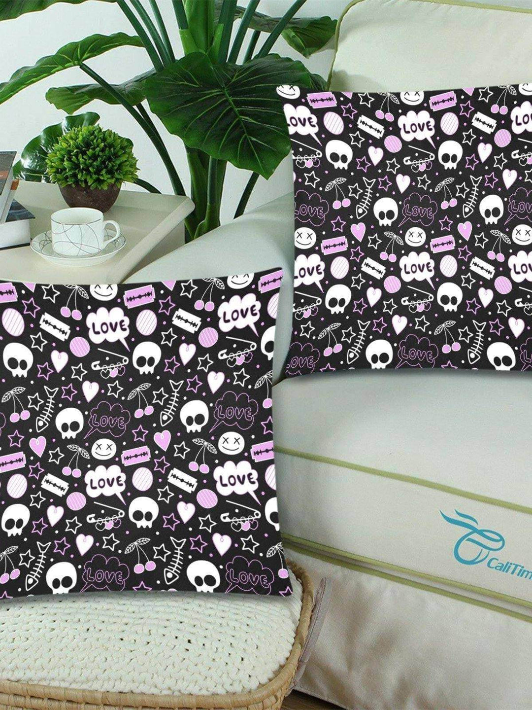 PUNK! Throw Pillow Cover 18"x 18" (Twin Sides) (Set of 2) - Poison Arrow Retro