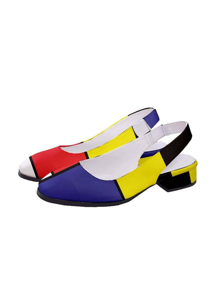 Mondrian Women's Classic Slingback Heels - Poison Arrow Retro