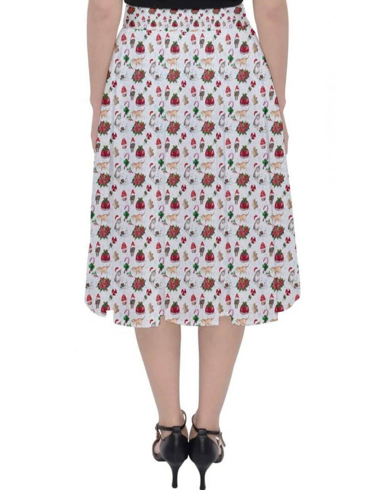 Christmas Cats Midi Skirt - Poison Arrow Retro