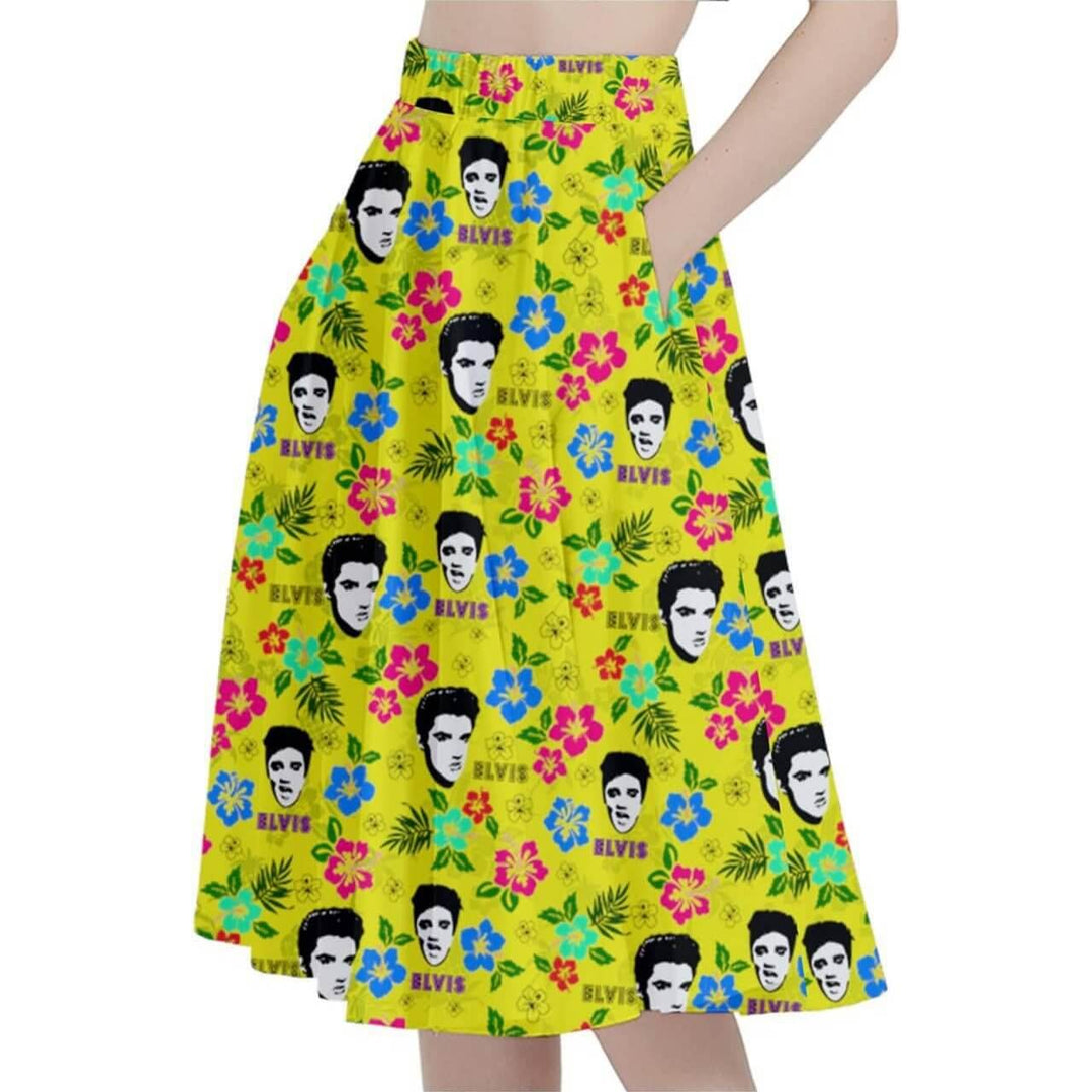 Hawaii Elvis Full Circle Skirt Various Colours - Poison Arrow Retro
