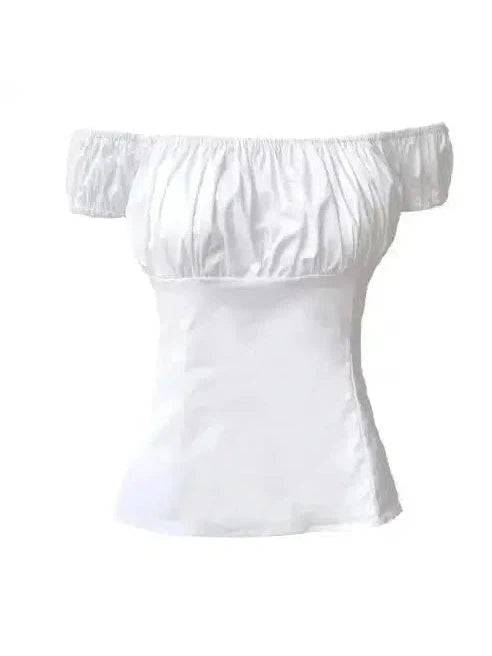 White Peasant Style Top - Poison Arrow Retro