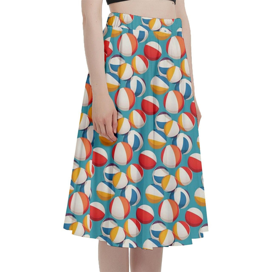 Retro Beach Balls Full Circle Skirt