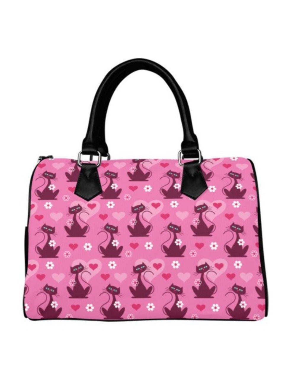 RETRO LOVE CATS Barrel Type Handbag