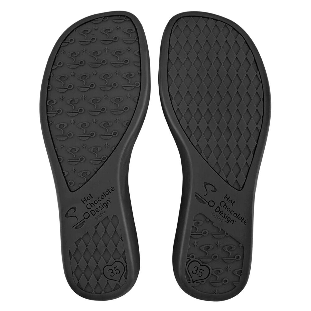 Hot Chocolate Design Brogue in Carmine shoe soles featuring unique textured design and branding.