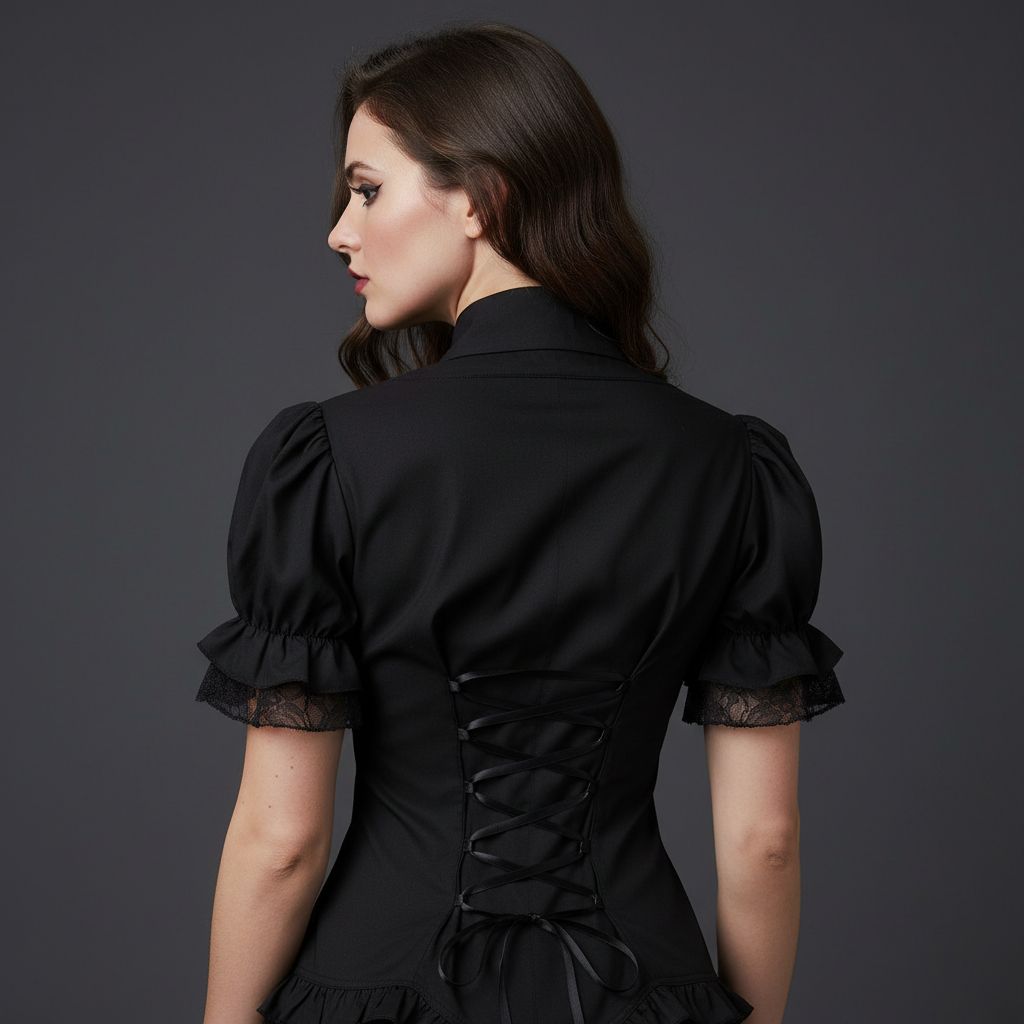 Victorian Ruffle Lace Puff Sleeve Blouse