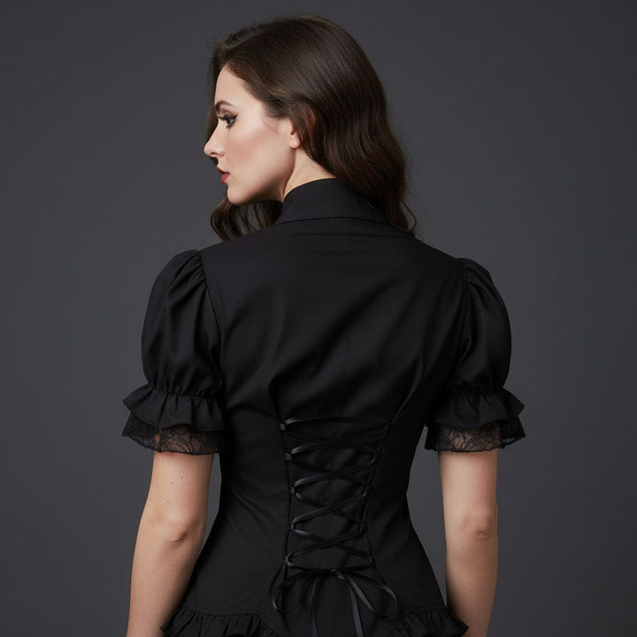 Victorian Ruffle Lace Puff Sleeve Blouse
