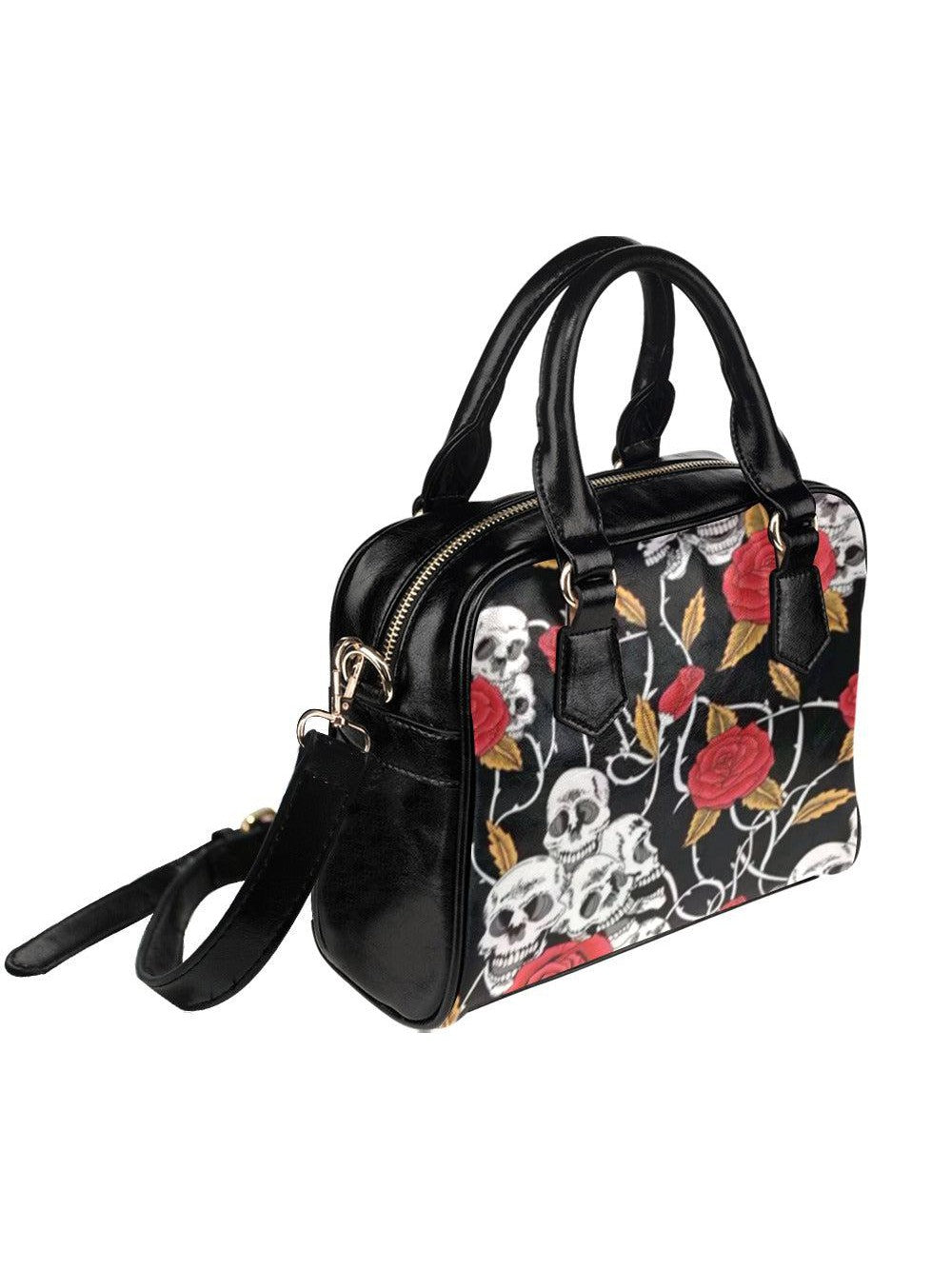 SKULLS & ROSES Shoulder Handbag