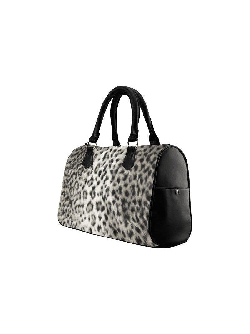Snow Leopard Barrel Type Handbag