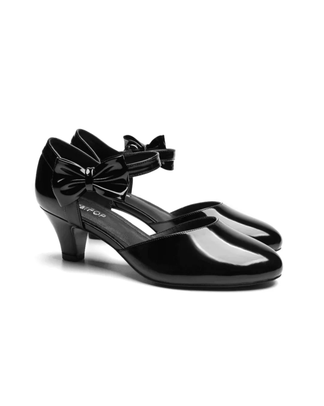 SugarPOP DragonGlass v2 black heels with bow accents and stylish design