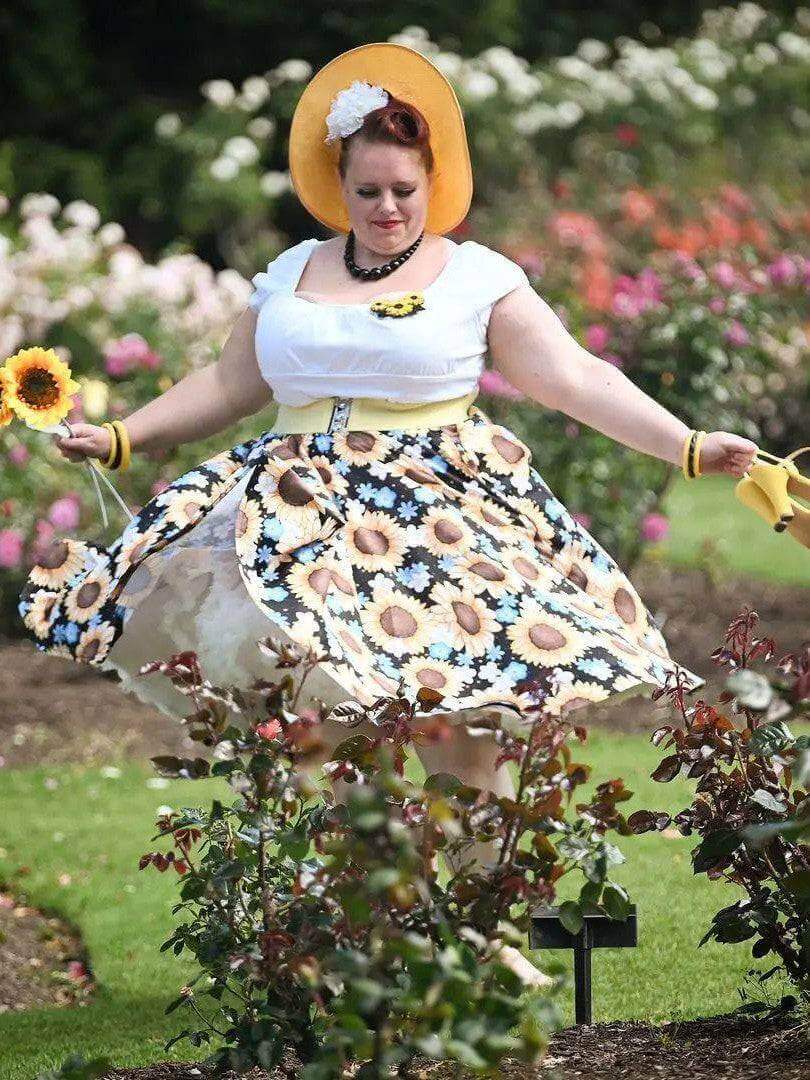 Sunflowers Full Circle Skirt - Poison Arrow Retro