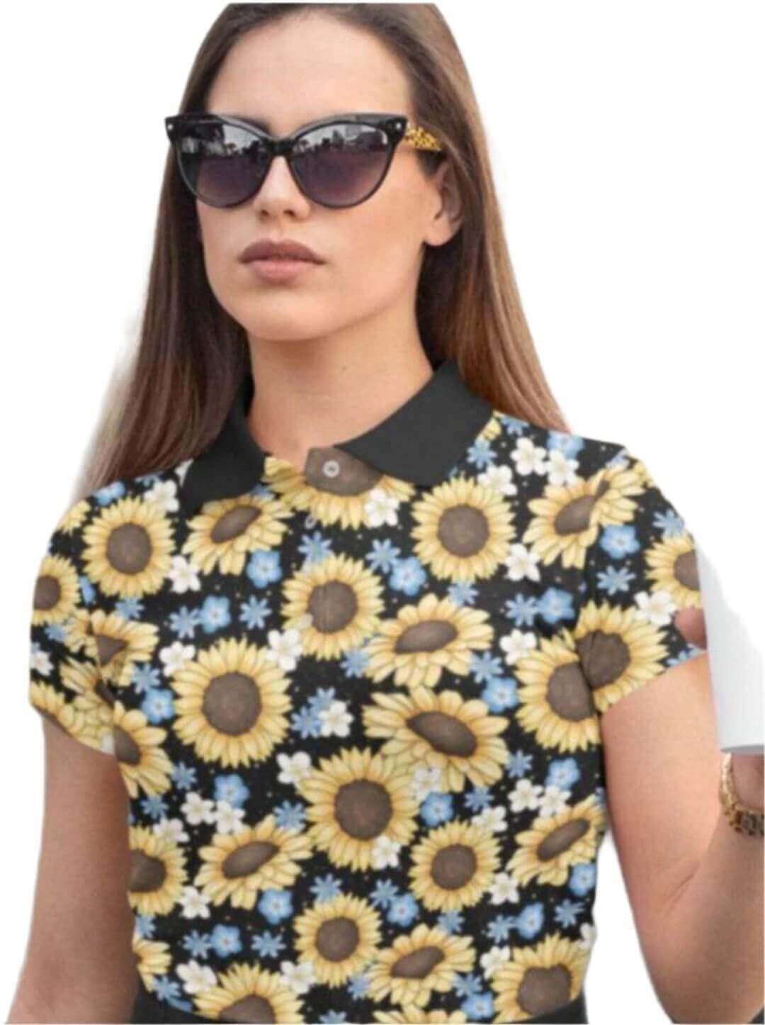 Sunflowers Women's Polo T-Shirt - Poison Arrow Retro