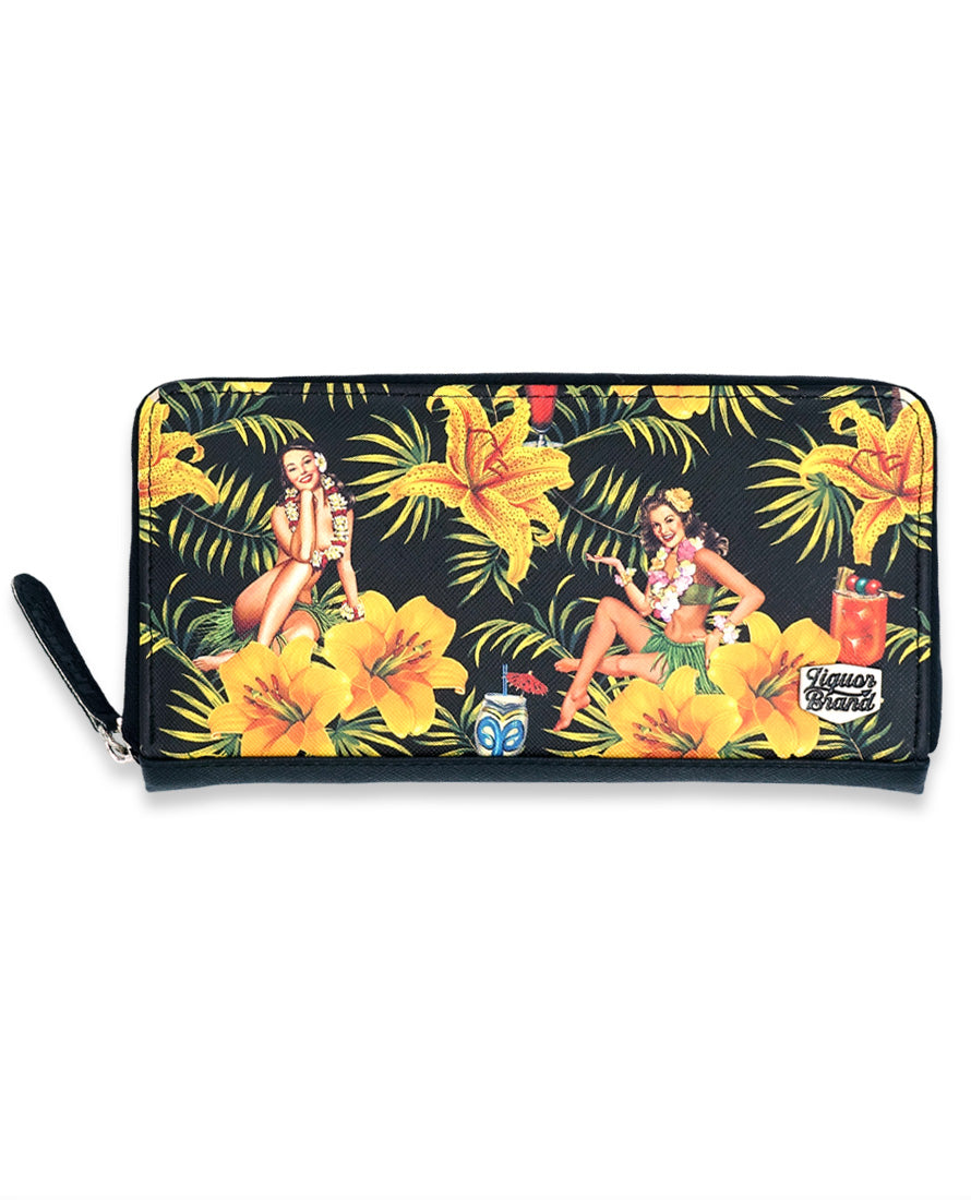 Liquorbrand Tiki Time Wallet - Retro Tiki Zip Purse