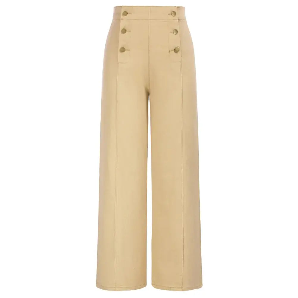 Vintage Wide-Leg Jeans [IN STOCK] featuring high-waisted design with button-up front in breathable denim.