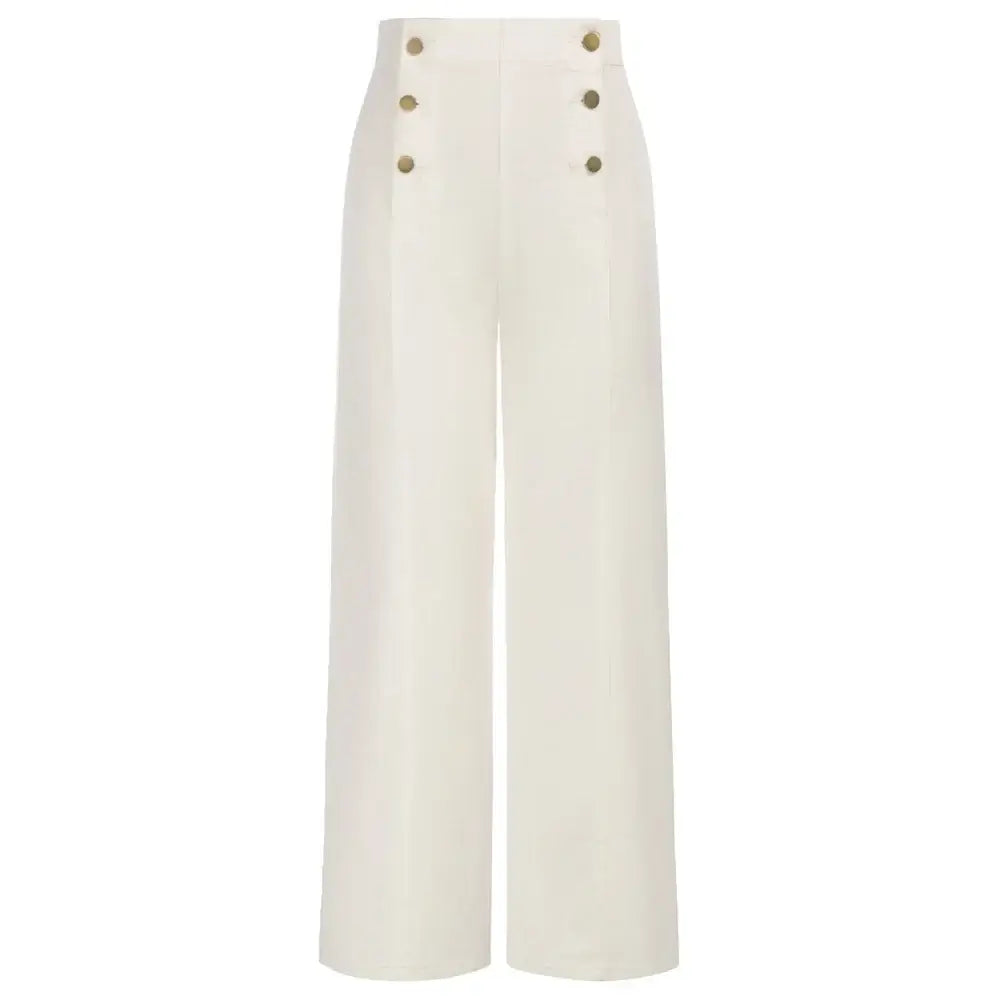 Vintage Wide-Leg Jeans [IN STOCK] featuring a high-waisted style with button-up front and wide-leg cut.