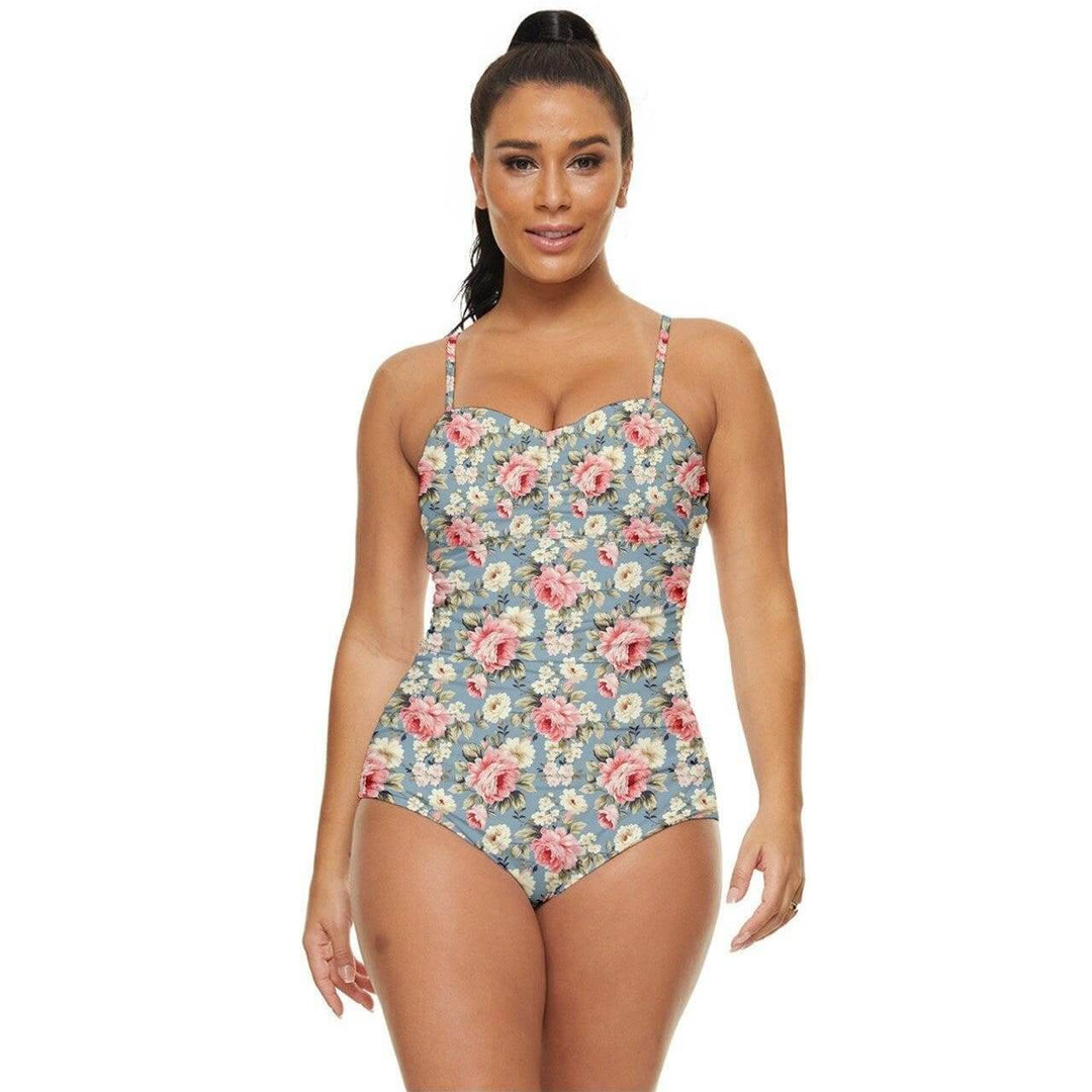 Vintage Roses Retro Full Coverage Swimsuit