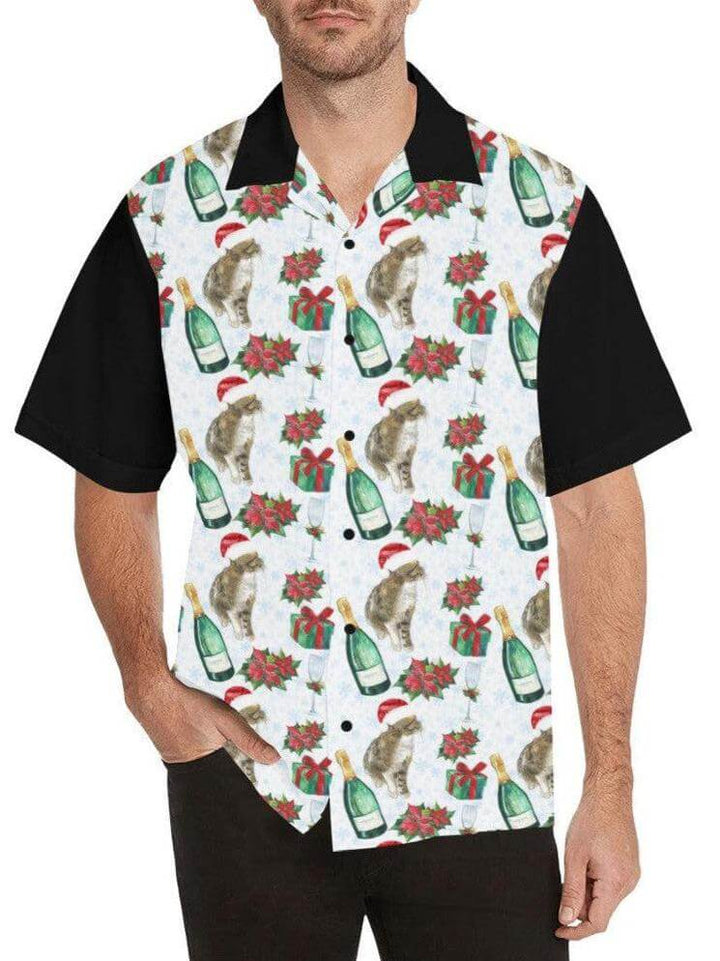 Christmas Cats Retro Bowling Shirt