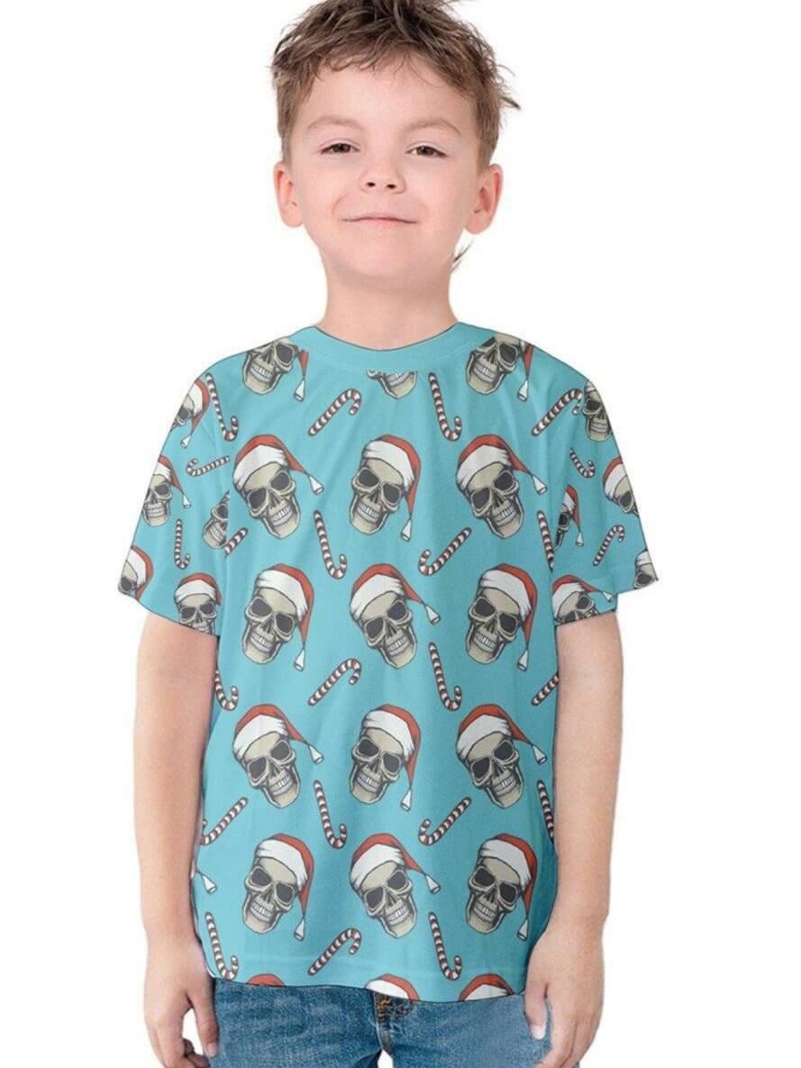 CHRISTMAS SKULLS Kids' Cotton Tee