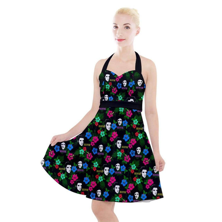 Hawaii Elvis Halter Party Swing Dress