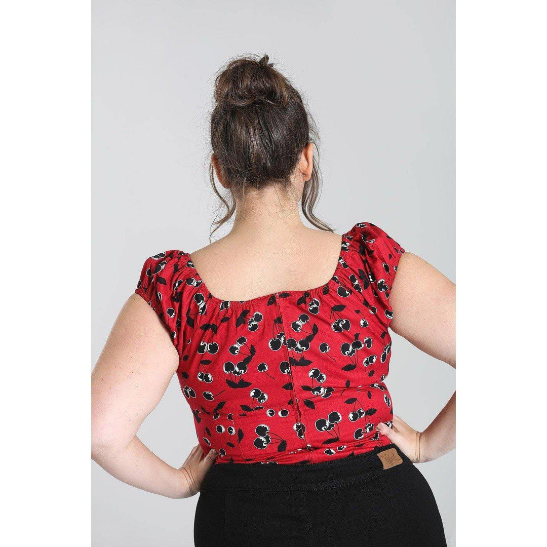 Hell Bunny Red with Black Cherries Alison Top