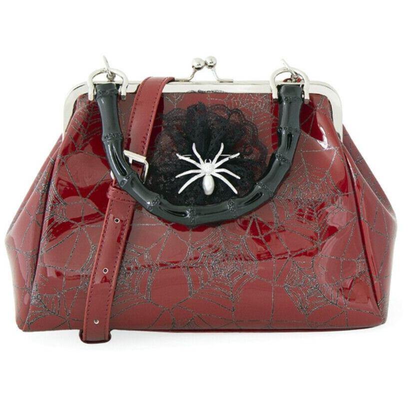 Killian Red Spider & Web Frances Handbag