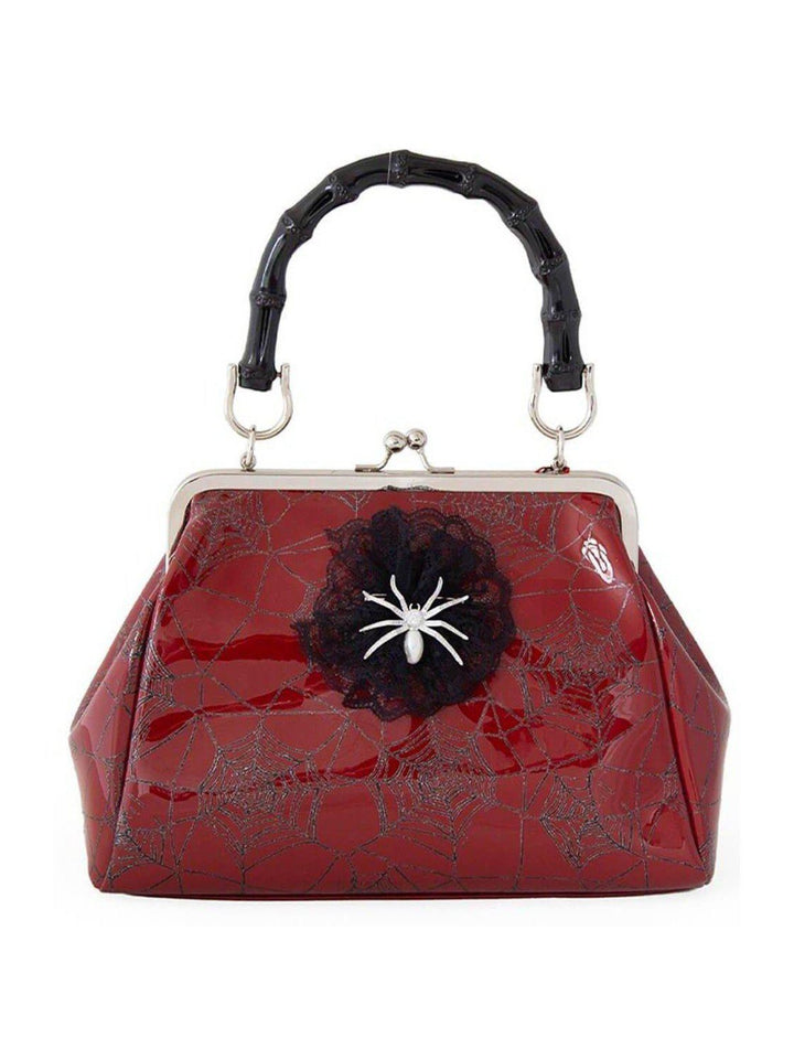 Killian Red Spider & Web Frances Handbag