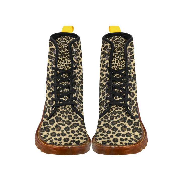 Leopard Print Women's Lace Up Combat Boots