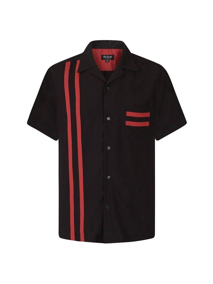 Chet Rock Lucky Stripe Bowling Shirt Black – Poison Arrow Retro