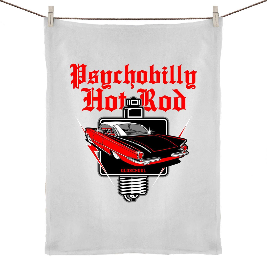 Psychobilly Hotrod Tea Towel