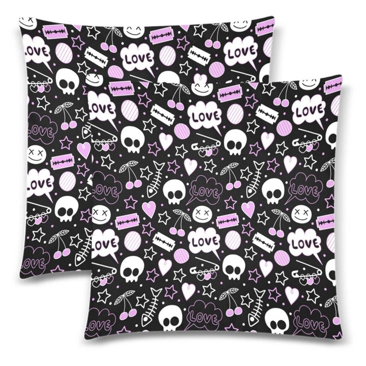 PUNK! Throw Pillow Cover 18"x 18" (Twin Sides) (Set of 2)