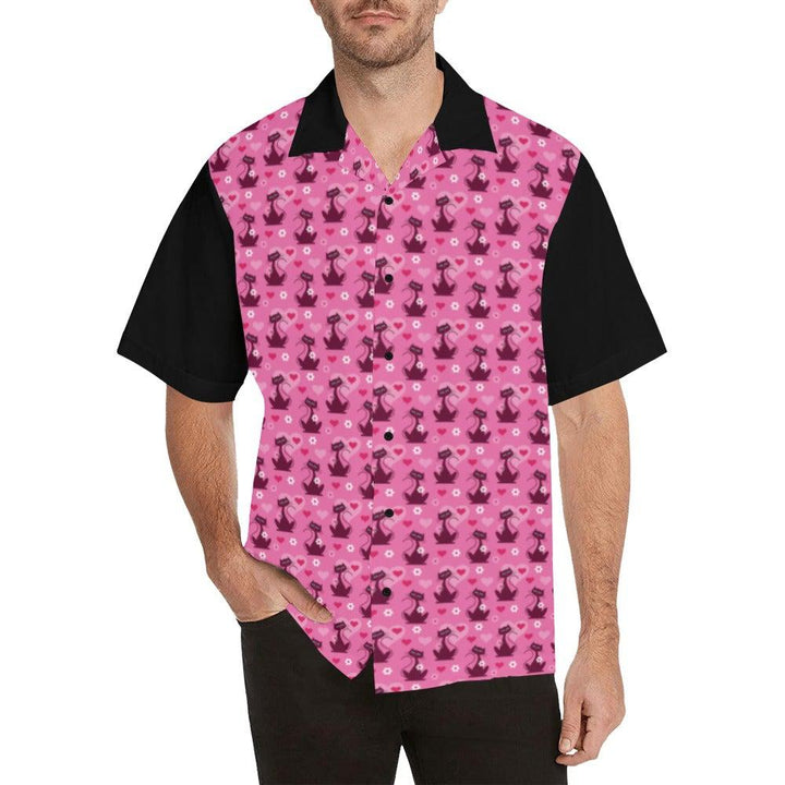 RETRO LOVE CATS Men's Button Up Shirt