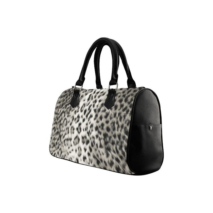 Snow Leopard Barrel Type Handbag