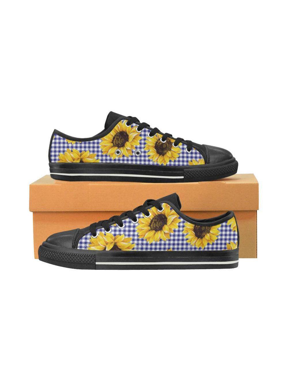 SUNFLOWERS GINGHAM Kid's Canvas Sneakers