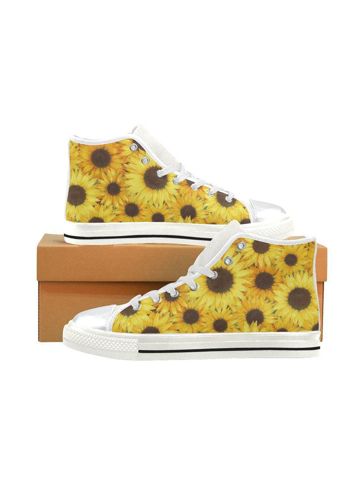 SUNFLOWERS High Top Canvas Kid's Shoes