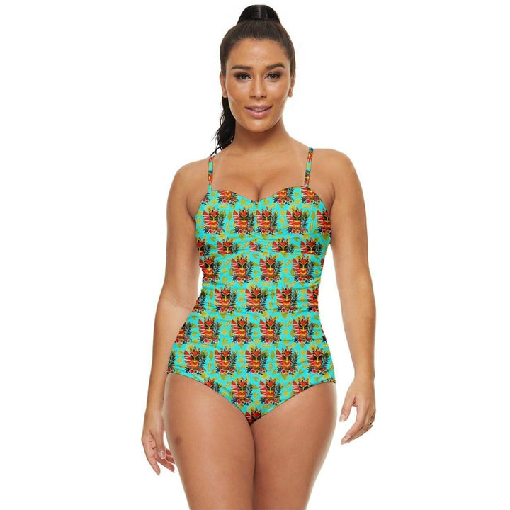 Tropical Tiki Retro Full Coverage Swimsuit