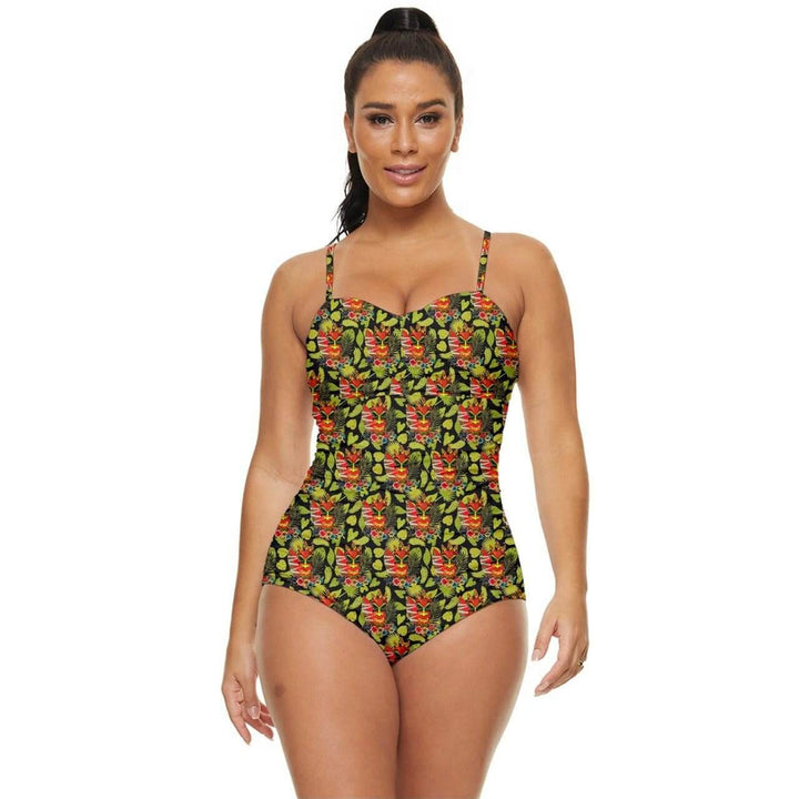 Tropical Tiki Retro Full Coverage Swimsuit